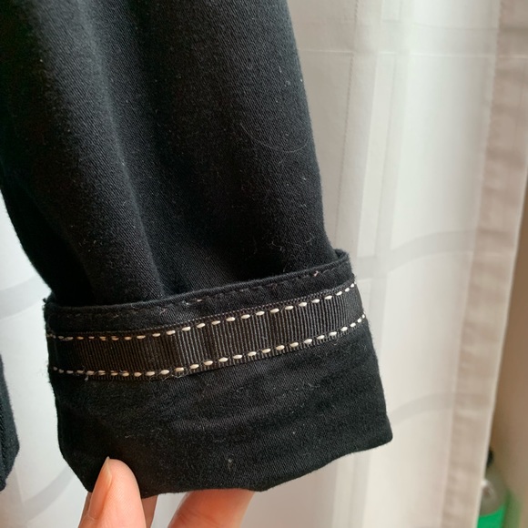 Gymboree girls black blazer coat. Stylish with white stitching size S (5/6) - Picture 10 of 11